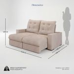 Sofá Retrátil Reclinável 3 Lugares Roma 2,40m Veludo Creme