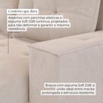 Sofá Retrátil Reclinável 3 Lugares Roma 2,40m Veludo Creme