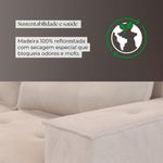 Sofá Retrátil Reclinável 3 Lugares Roma 2,40m Veludo Creme