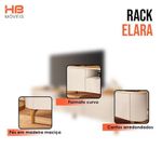 Rack Bancada Elara Off White Cinamomo Com Mesa De Centro Sky Com Tampo De Vidro Off White - Hb Móveis