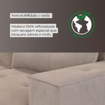 Sofá Retrátil Reclinável 3 Lugares Roma 2,80m Veludo Bege