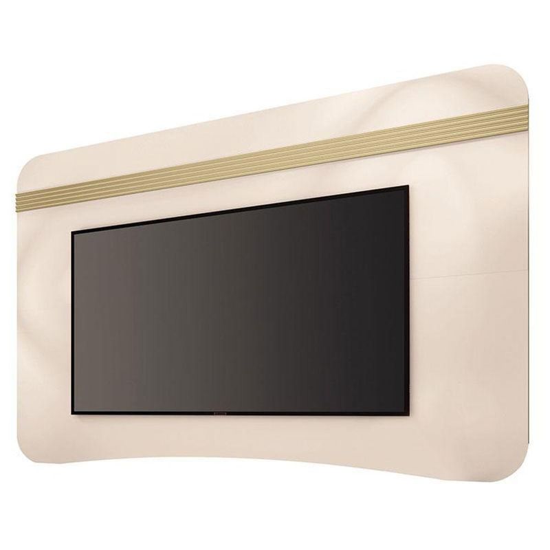 Rack Bancada Elara Com Painel Armony Off White Champanhe - Hb Móveis