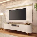Rack Bancada Elara Com Painel Armony Off White Champanhe - Hb Móveis