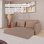 Sofá Fixo 4 Lugares Verona 2,16m Linho Bege