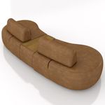 Sofá 4 Lugares 285cm Orgânico Com Mesa Mellanie Sintético Caramelo Z32 - Mpozenato