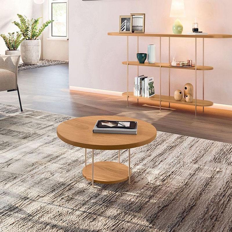 Rack Bancada Elara Cinamomo Com Mesa De Centro Sky E Aparador Infinity Cinamomo - Hb Móveis