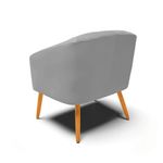 Kit 2 Poltronas Sala Stella Pés Palito Couro Sintético Cinza D'Rossi