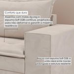Sofá Fixo 5 Lugares Dunas 2,20m Veludo Creme