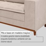 Sofá Fixo 5 Lugares Dunas 2,20m Veludo Creme