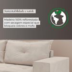 Sofá Fixo 5 Lugares Dunas 2,20m Veludo Creme