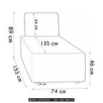 Sofá Chaise Modular 74cm Sala De Estar Rovier Veludo Cinza Z32 - Mpozenato