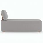 Sofá Chaise Modular 74cm Sala De Estar Rovier Veludo Cinza Z32 - Mpozenato