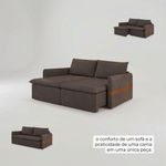 Sofá Cama Retrátil 4 Lugares Bárbara 2,20m Veludo Marrom