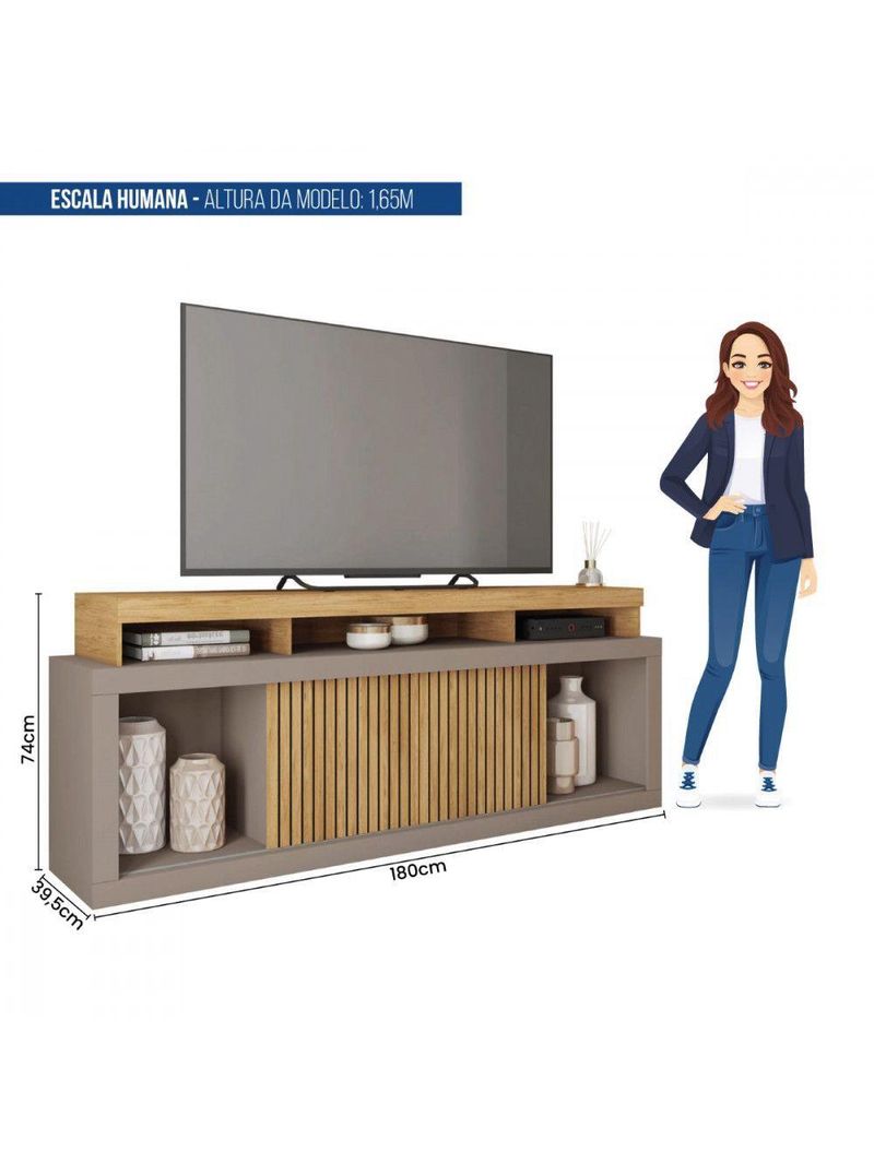 Rack Bancada Para Tv 70 Polegadas Aegon Caemmun Buriti / Fendi