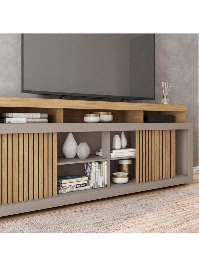 Rack Bancada Para Tv 70 Polegadas Aegon Caemmun Buriti / Fendi