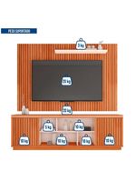 Rack Com Painel Falcon Tv Até 70 Polegadas Caemmun Marrom