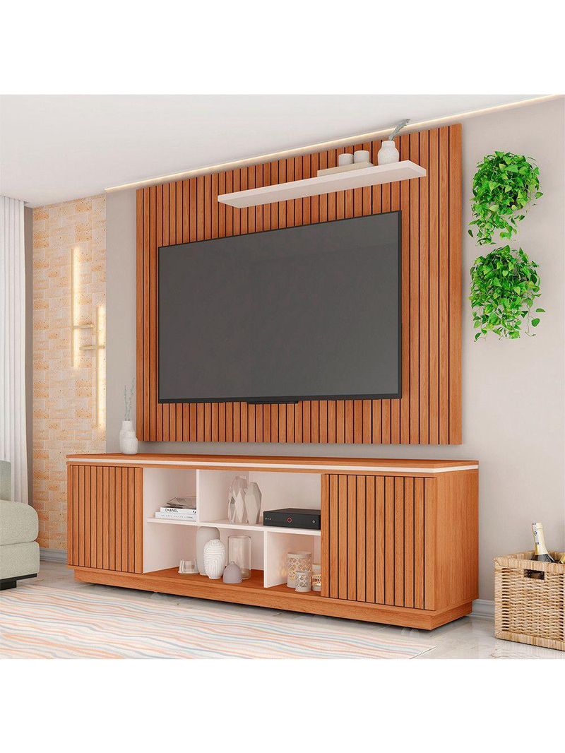 Rack Com Painel Falcon Tv Até 70 Polegadas Caemmun Marrom