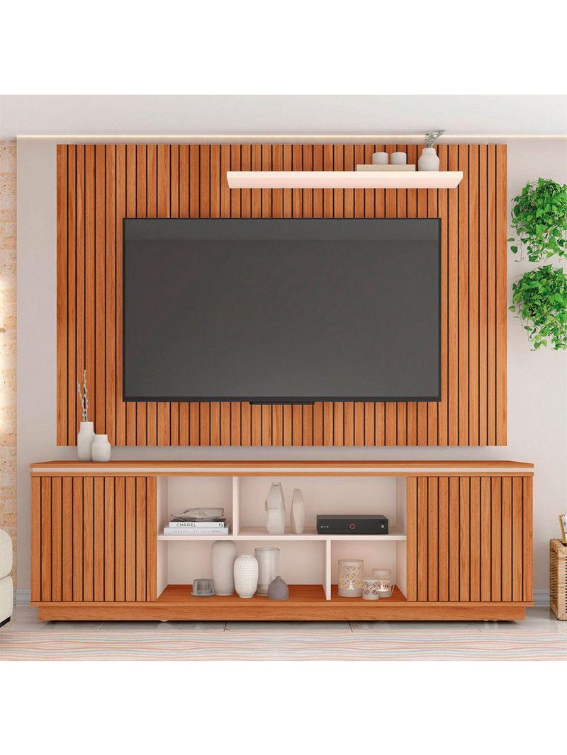 Rack Com Painel Falcon Tv Até 70 Polegadas Caemmun Marrom