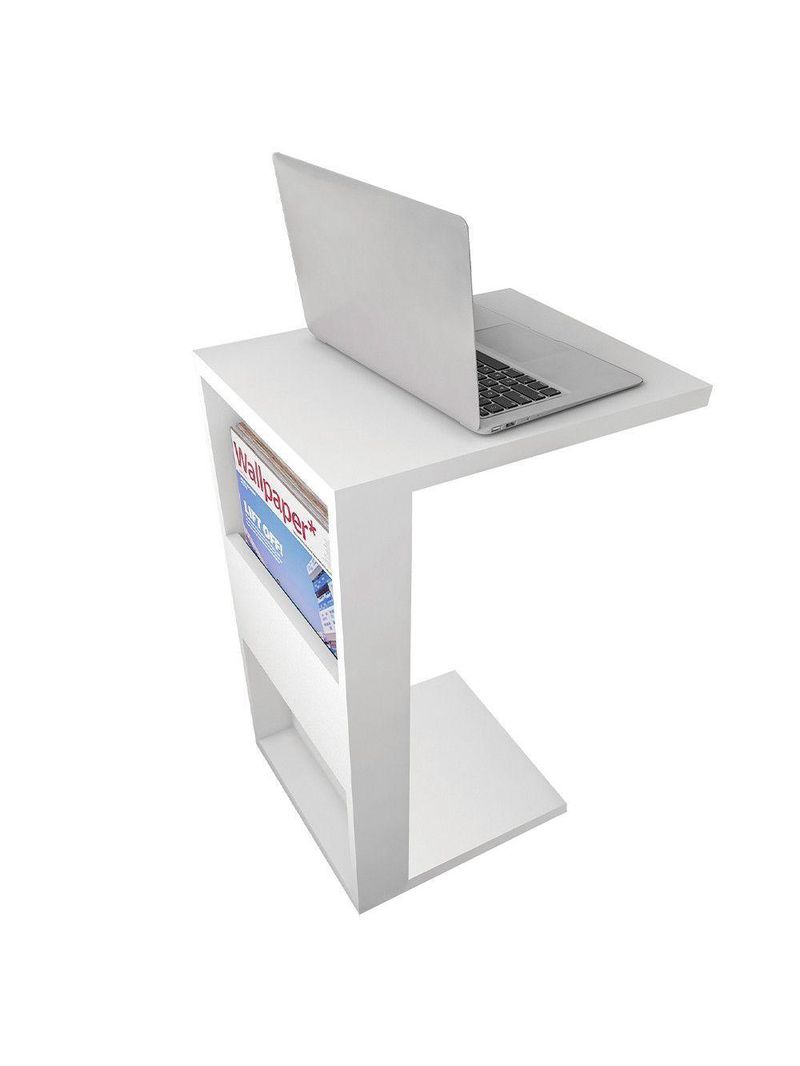 Mesa Apoio Lateral Book Sofá Ou Cama Caemmun Branco