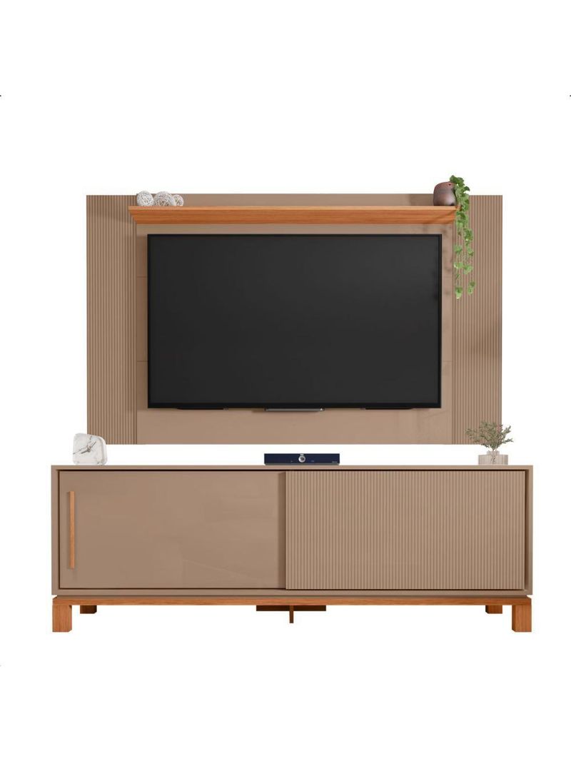 Bancada Rack Com Painel Para Tv Até 65 Polegadas Jace Cinza