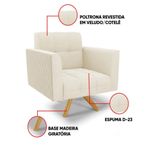 Kit 2 Poltronas Giratórias Elisa Sala Decorativa Veludo Cotelê Bege Marrom D Rossi