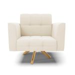 Kit 2 Poltronas Giratórias Elisa Sala Decorativa Veludo Cotelê Bege Marrom D Rossi