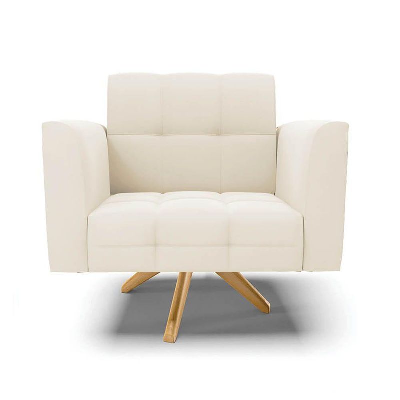 Kit 2 Poltronas Giratórias Elisa Sala Decorativa Veludo Cotelê Bege Marrom D Rossi