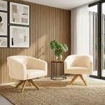 Kit 2 Poltronas Decorativas Stella Giratória Sintético Pu Cor Marrom D'Rossi
