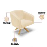 Kit 2 Poltronas Decorativas Stella Giratória Sintético Pu Cor Marrom D'Rossi