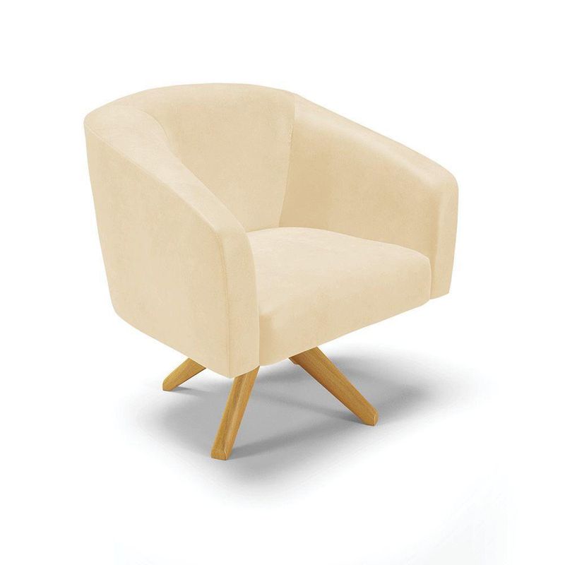 Kit 2 Poltronas Decorativas Stella Giratória Sintético Pu Cor Marrom D'Rossi