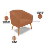 Kit 2 Poltronas Sala Decorativa Stella Sintético Pu Marrom D'Rossi