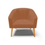 Kit 2 Poltronas Sala Decorativa Stella Sintético Pu Marrom D'Rossi