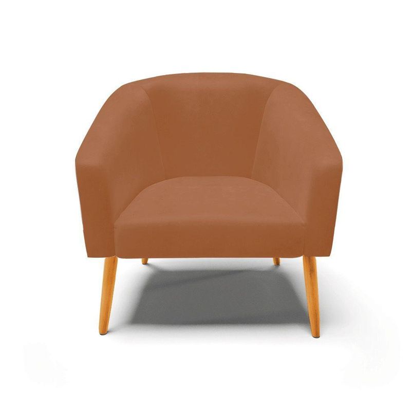 Kit 2 Poltronas Sala Decorativa Stella Sintético Pu Marrom D'Rossi
