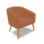 Kit 2 Poltronas Sala Decorativa Stella Sintético Pu Marrom D'Rossi