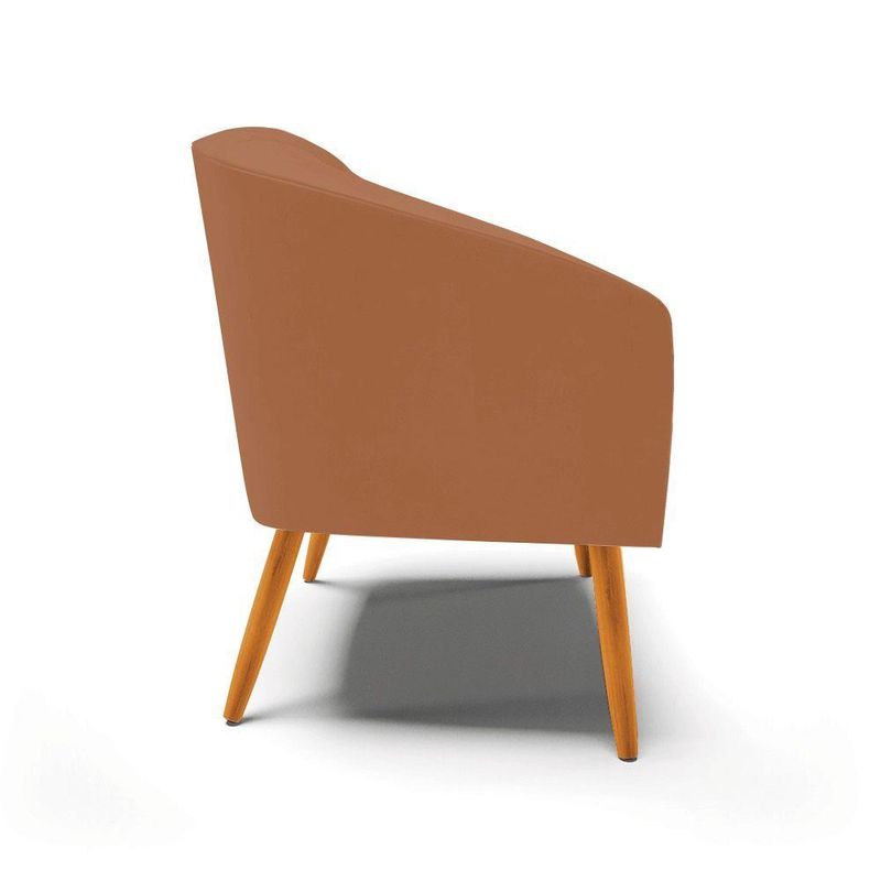 Kit 2 Poltronas Sala Decorativa Stella Sintético Pu Marrom D'Rossi