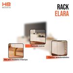 Rack Bancada Elara Com Mesa De Centro Liz Off White Champanhe - Hb Móveis
