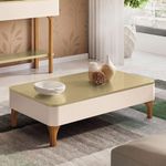 Rack Bancada Elara Com Mesa De Centro Liz Off White Champanhe - Hb Móveis