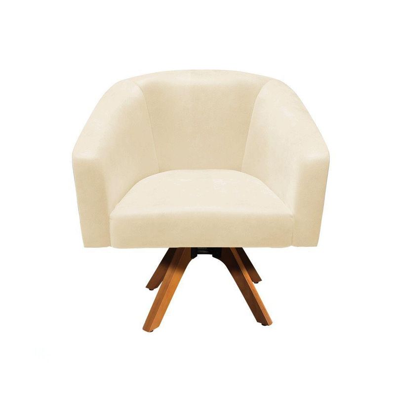 Kit 2 Poltronas Decorativas Stella Giratória Couro Sintético Marrom D'Rossi