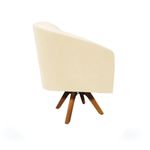 Kit 2 Poltronas Decorativas Stella Giratória Couro Sintético Marrom D'Rossi
