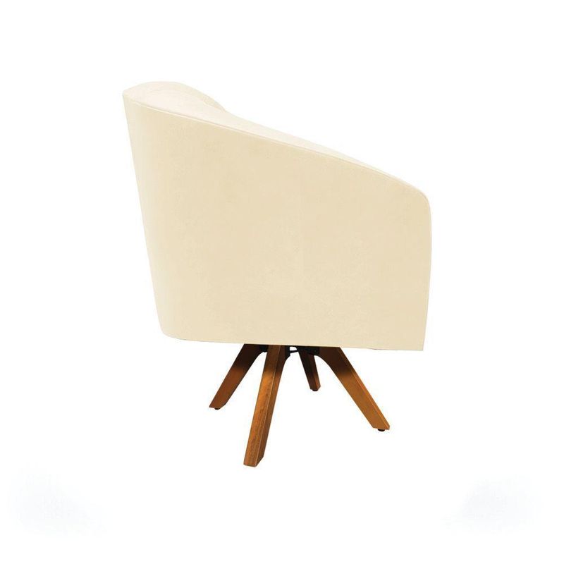 Kit 2 Poltronas Decorativas Stella Giratória Couro Sintético Marrom D'Rossi