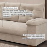 Conjunto Sofá 3 E 2 Lugares Irlanda Veludo Creme