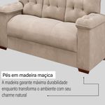 Conjunto Sofá 3 E 2 Lugares Irlanda Veludo Creme