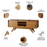 Rack Tv 55 Pol 150cm Orgânico 2 Portas Cecy Nature Z56 - Mpozenato
