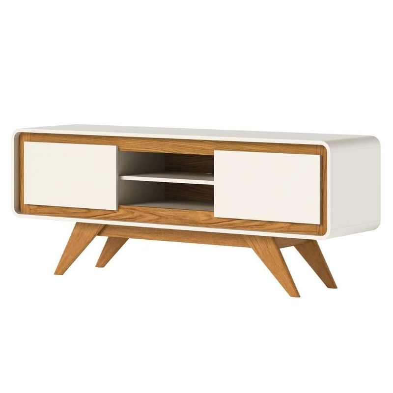 Rack Tv 55 Pol 150cm Orgânico 2 Portas Cecy Off White Z56 - Mpozenato