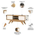 Rack Tv 55 Pol 150cm Orgânico 2 Portas Cecy Off White Z56 - Mpozenato