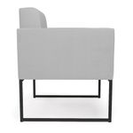 Kit 2 Poltronas Sala Elisa Decorativa Base Industrial Couro Sintético Cinza D'Rossi
