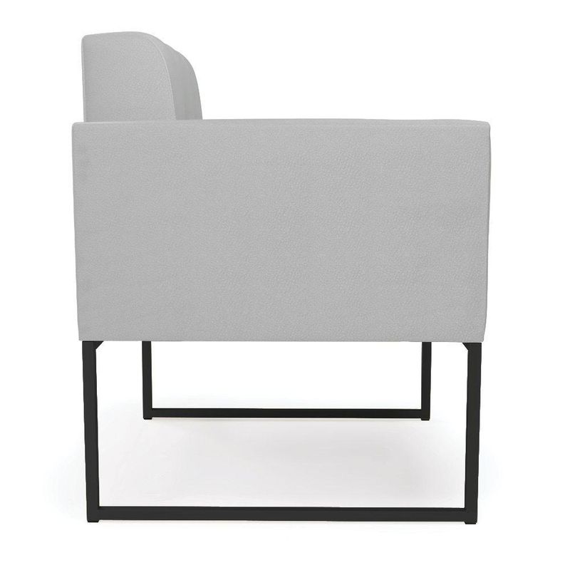 Kit 2 Poltronas Sala Elisa Decorativa Base Industrial Couro Sintético Cinza D'Rossi