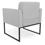 Kit 2 Poltronas Sala Elisa Decorativa Base Industrial Couro Sintético Cinza D'Rossi