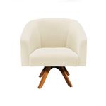 Kit 2 Poltronas Decorativas Stella Giratória Veludo Cotelê Bege D'Rossi