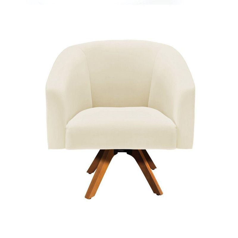Kit 2 Poltronas Decorativas Stella Giratória Veludo Cotelê Bege D'Rossi
